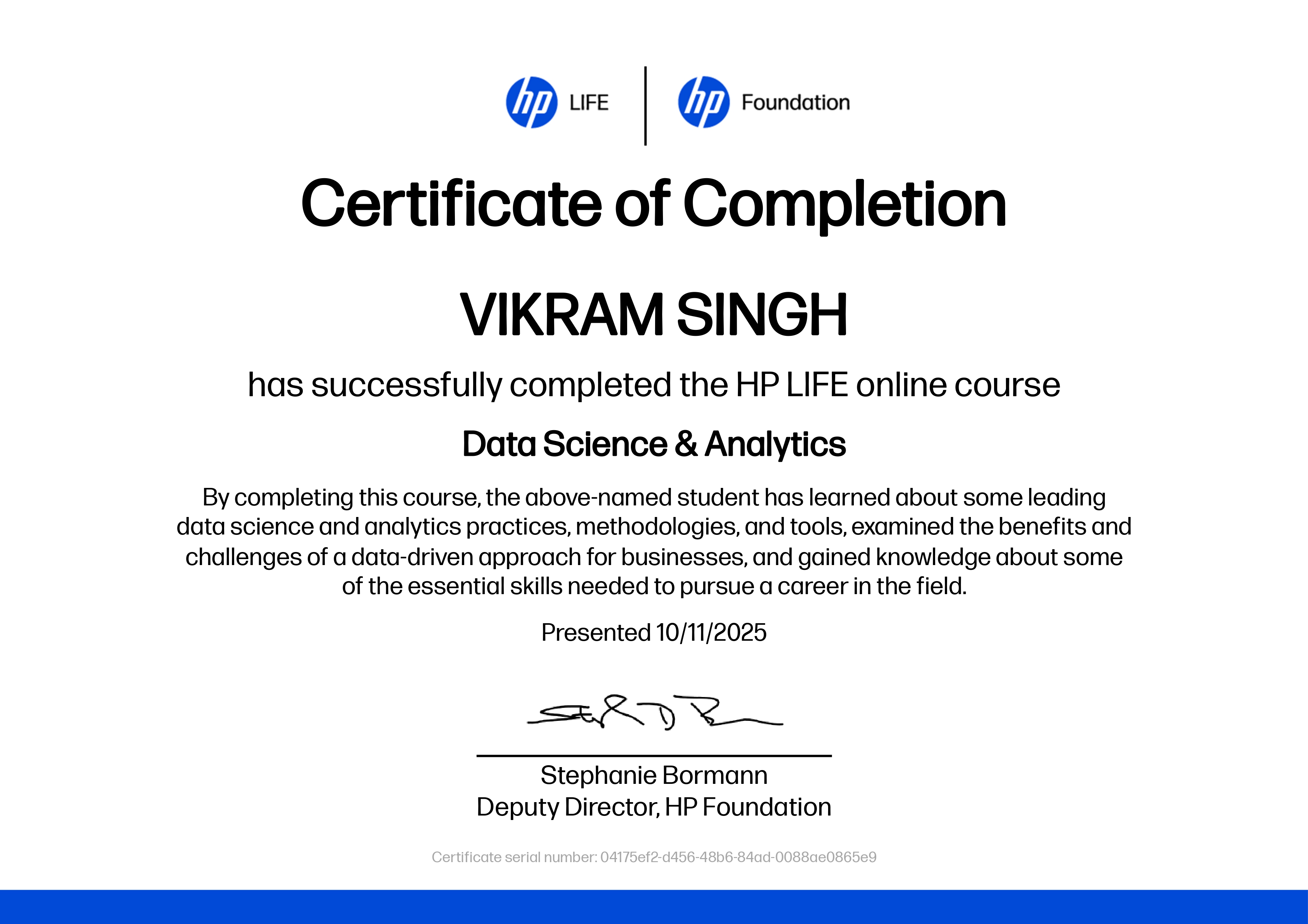 data, science, and analytics certificate